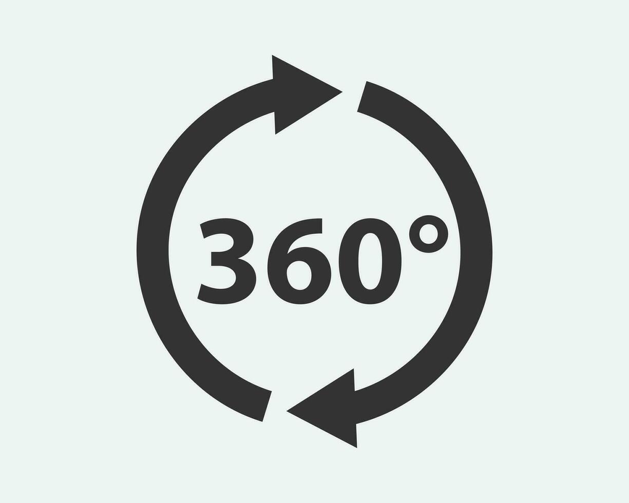 Icono de vector de vista de 360 grados