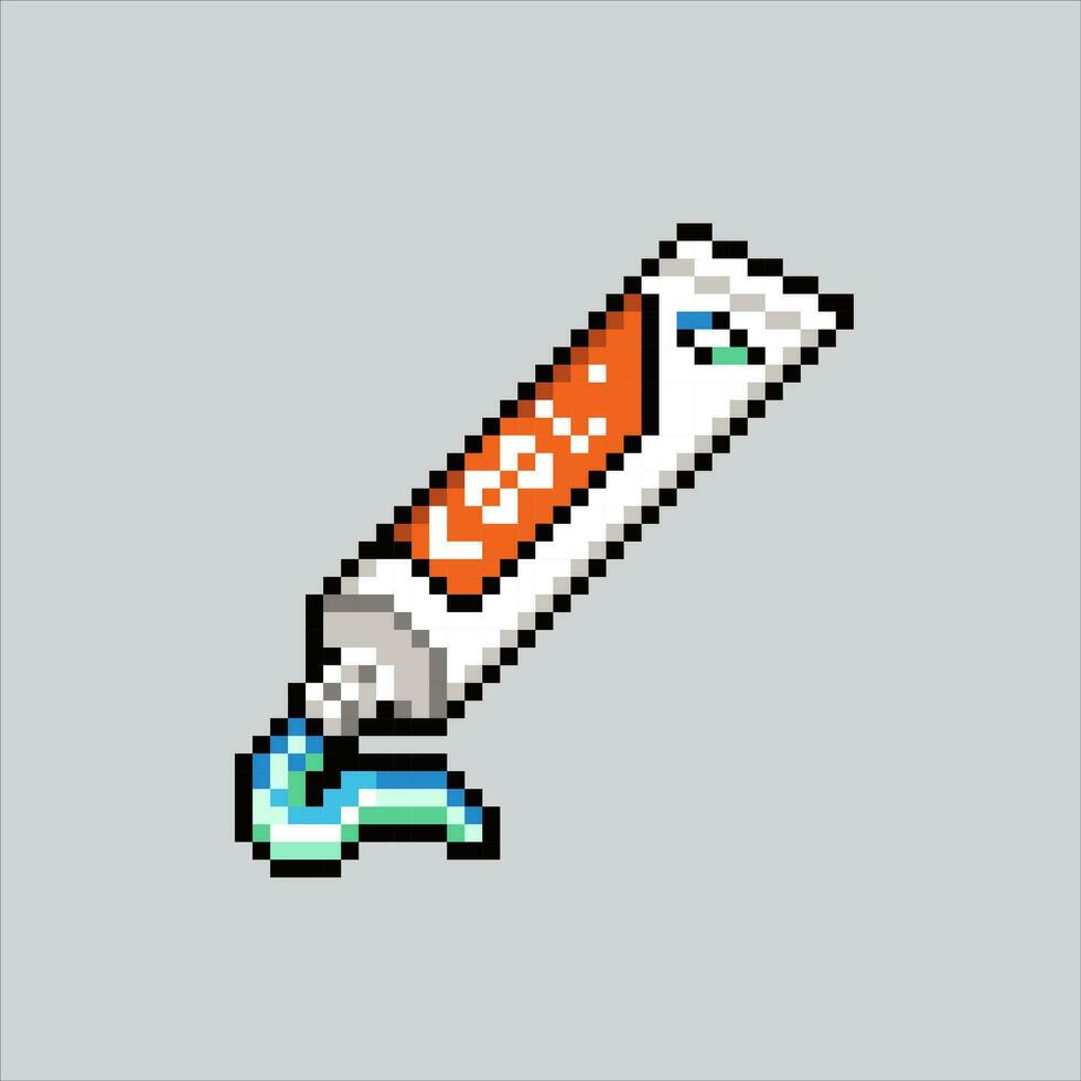 Pixel art illustration Toothpaste. Pixelated Tooth paste. Toothpaste pixelated for the pixel art game and icon for website and video game. old school retro. vector