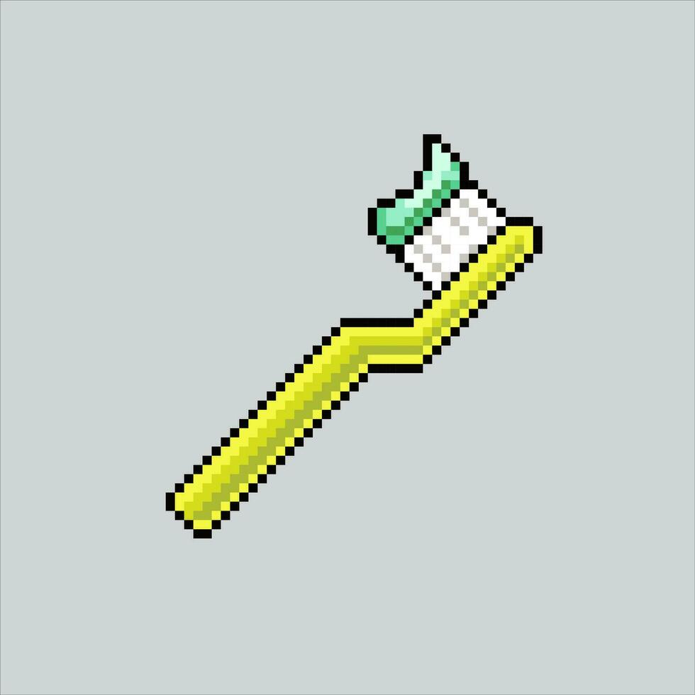 Pixel art illustration Tooth Brush. Pixelated Tooth Brush. Tooth Brush pixelated for the pixel art game and icon for website and video game. old school retro. vector