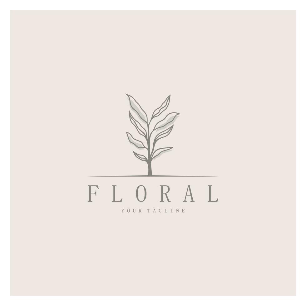 Elegant floral and leaf frame. Delicate botanical vector illustration for labels, spas, corporate identity, and wedding invitations