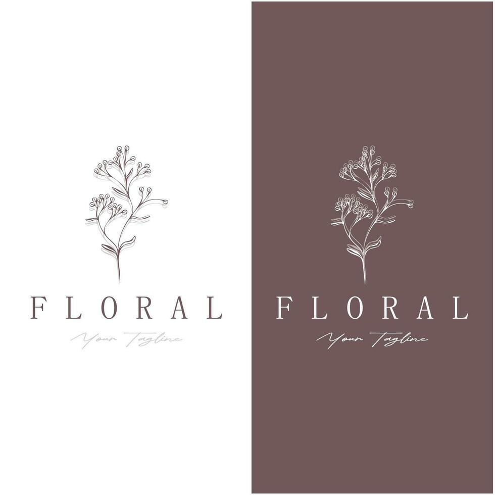 elegante floral y hoja marco. delicado botánico vector ilustración para etiquetas, balnearios, corporativo identidad, y Boda invitaciones