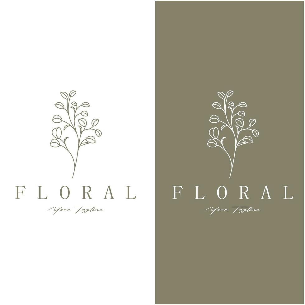 Elegant floral and leaf frame. Delicate botanical vector illustration for labels, spas, corporate identity, and wedding invitations