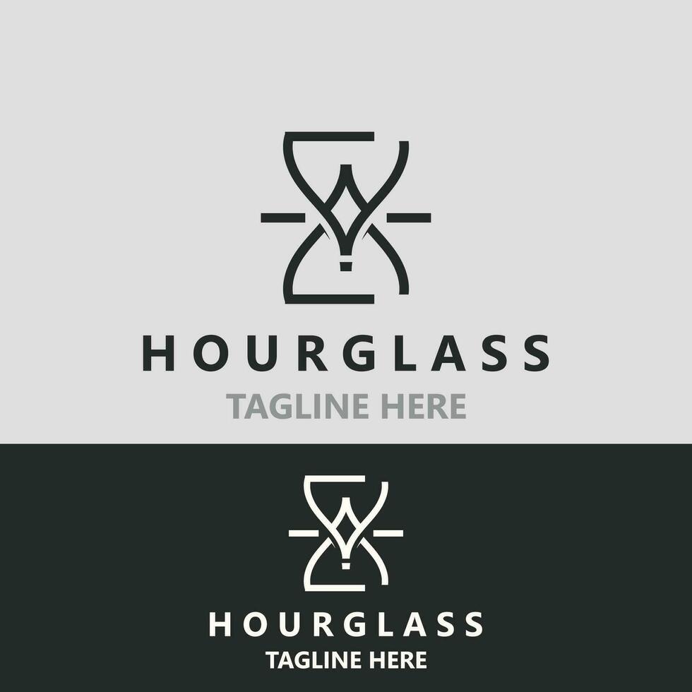 Hourglass logo ancient vintage style object design template flat vector