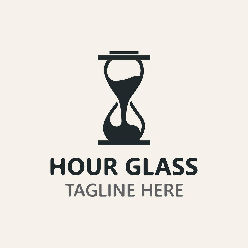 Hourglass logo ancient vintage style object design template flat vector