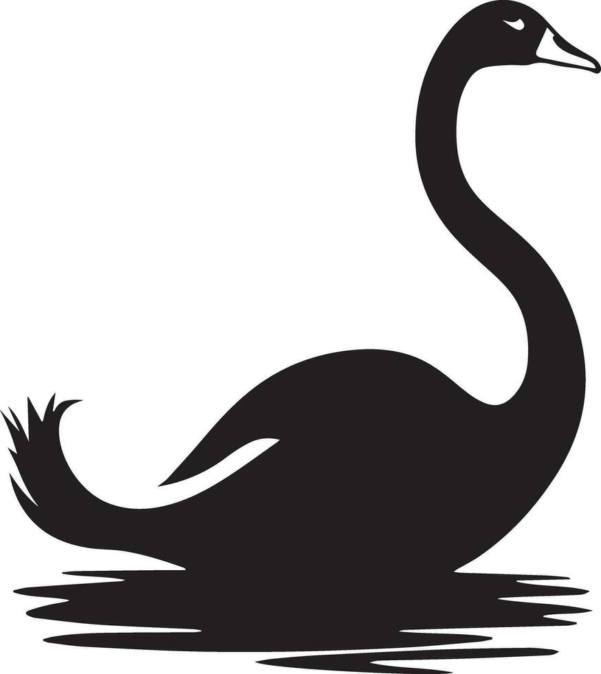 Swan vector silhouette illustration black color