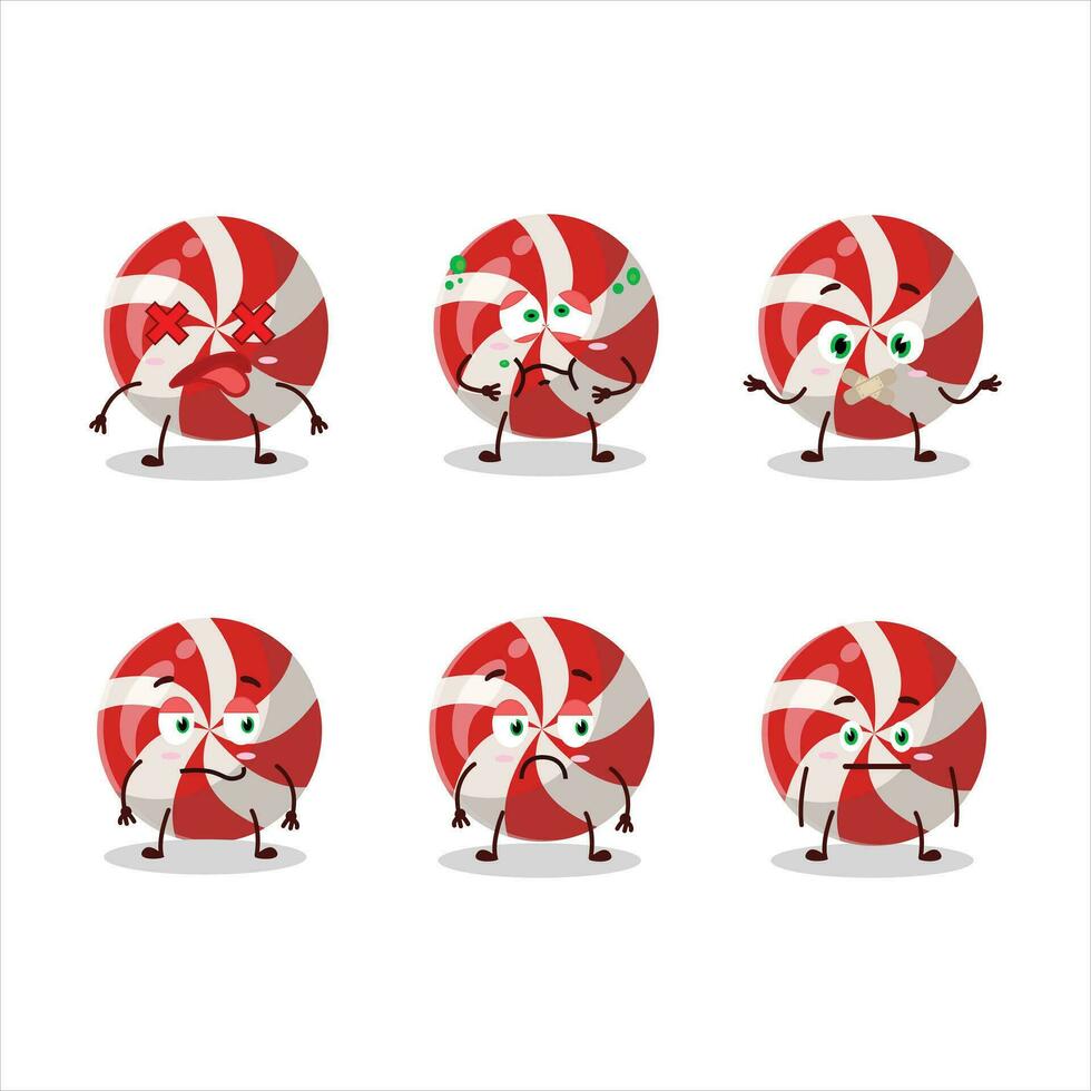 Red candy cartoon character with nope expression vector