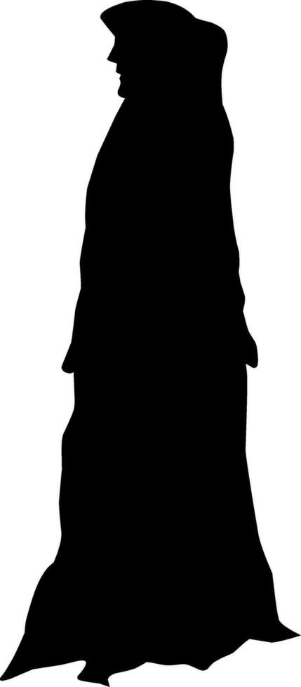 Woman muslim silhouette vector illustration. Woman muslim with hijab for eid mubarak. Ramadan design graphic in muslim culture and islam religion