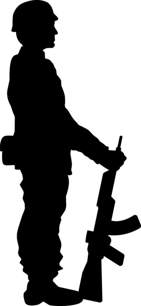 Respect silhouette vector illustration. Military respect graphic resources for icon, symbol, or sign. Respect soldier silhouette for military, army, security, war or defense