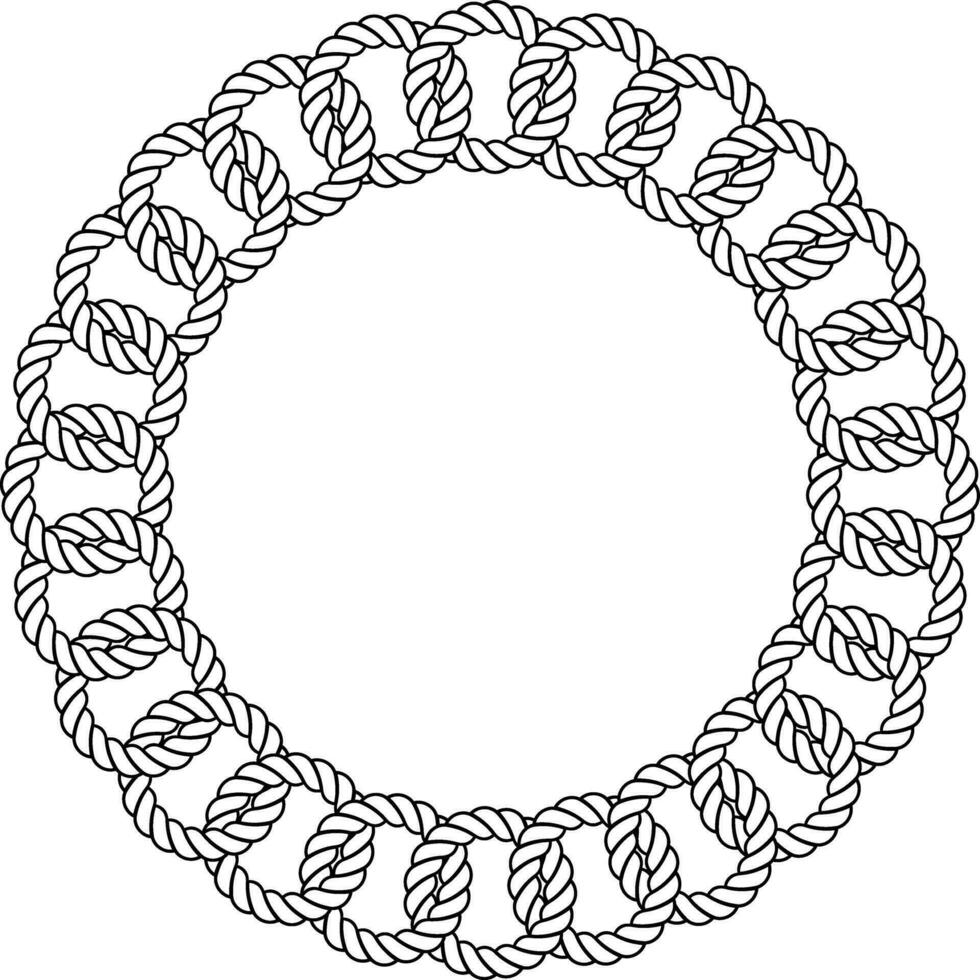 outline circular ring rope frame vector