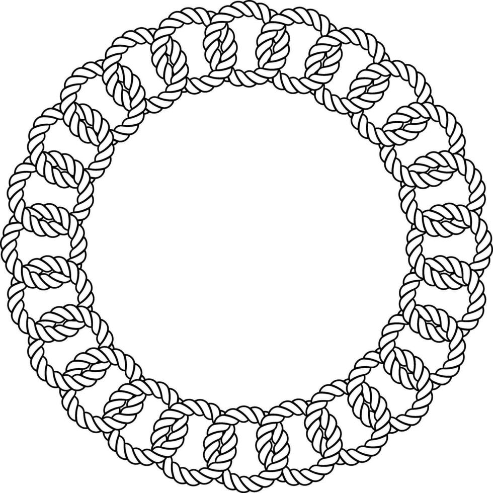 outline circular ring rope frame vector