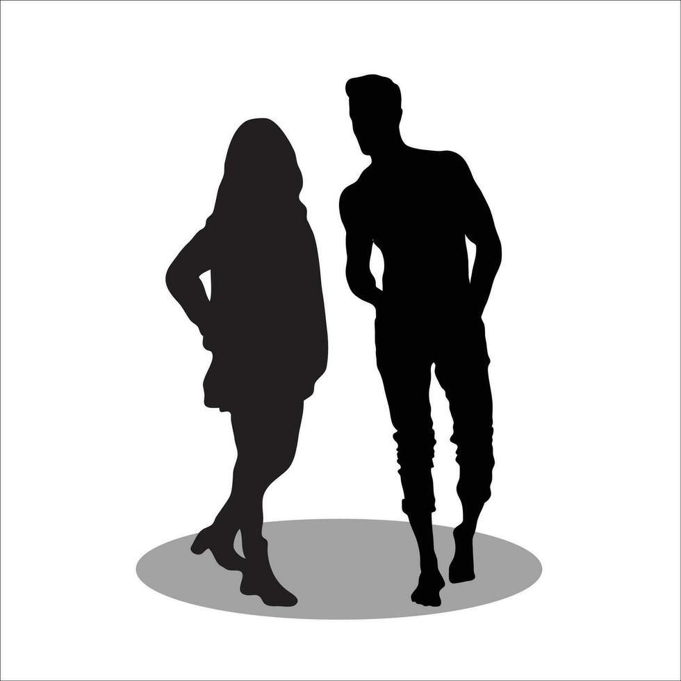 Couple silhouette vector