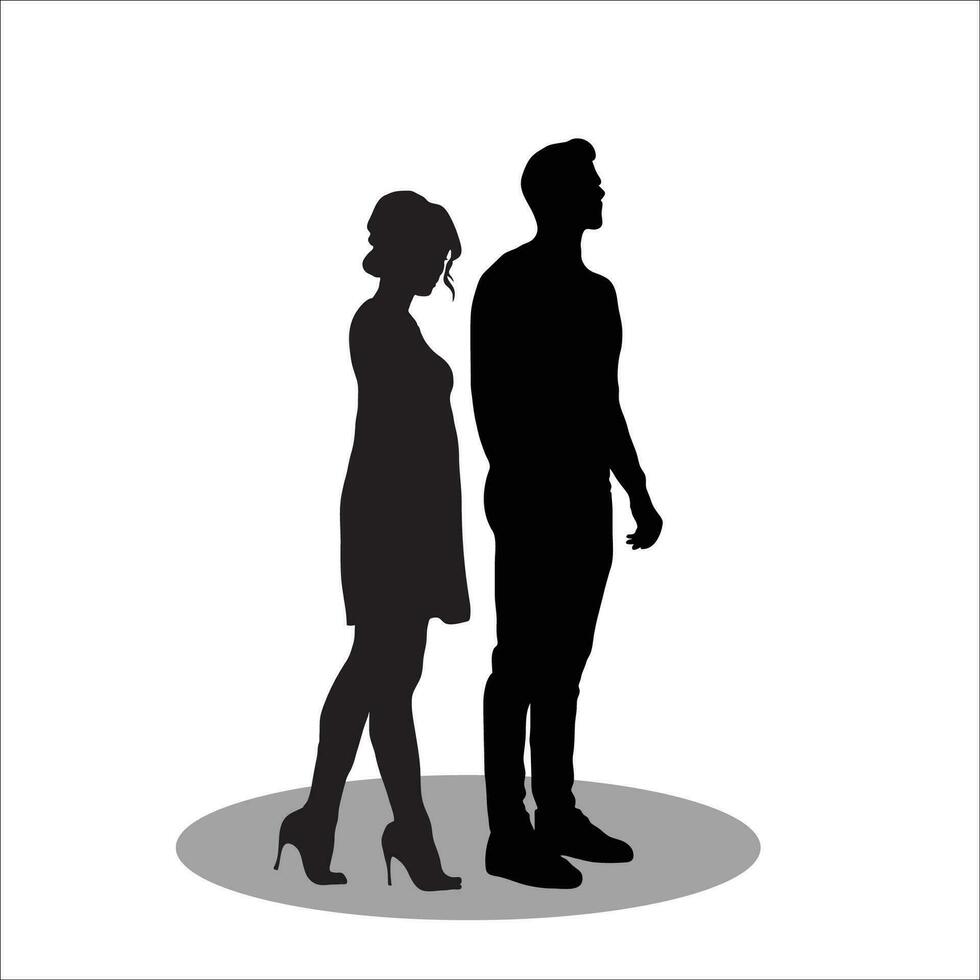 Couple silhouette vector
