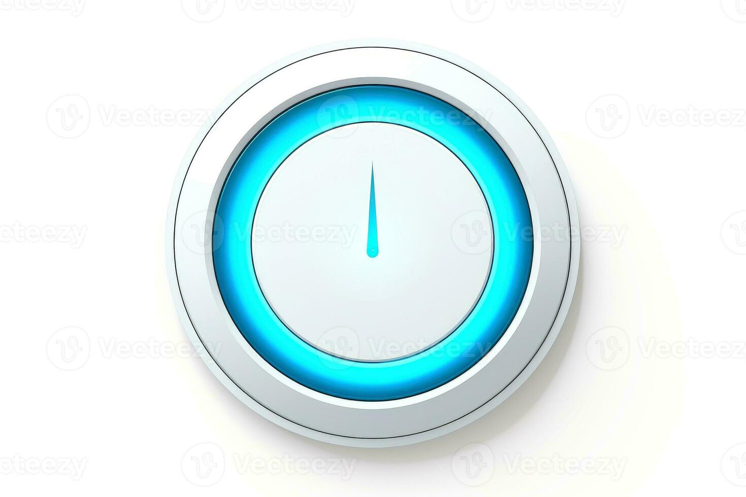 Abstract high tech multicolor button on white background, Generative AI photo