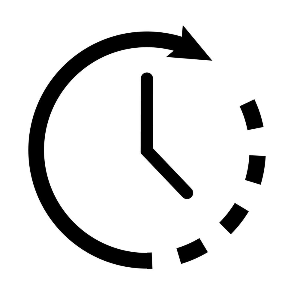 plano reloj vector icono para gráfico diseño, logo, web sitio, social medios de comunicación, móvil aplicación, ilustración