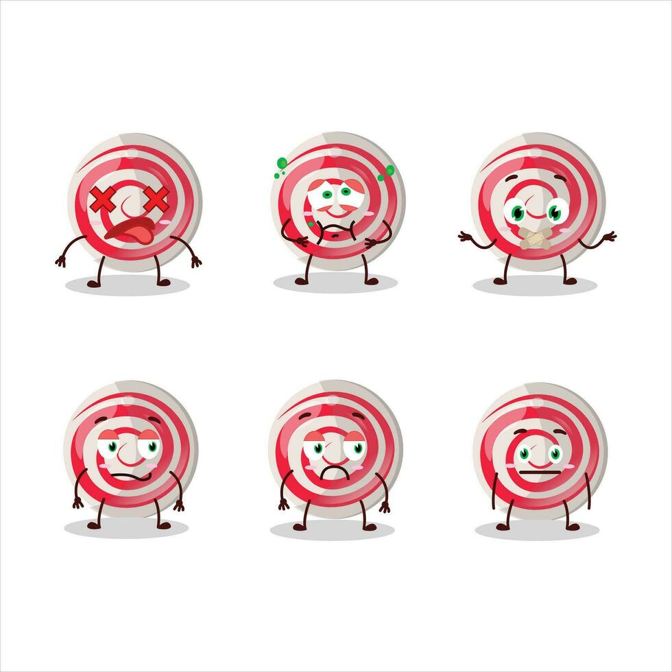 Spiral white candy cartoon character with nope expression vector