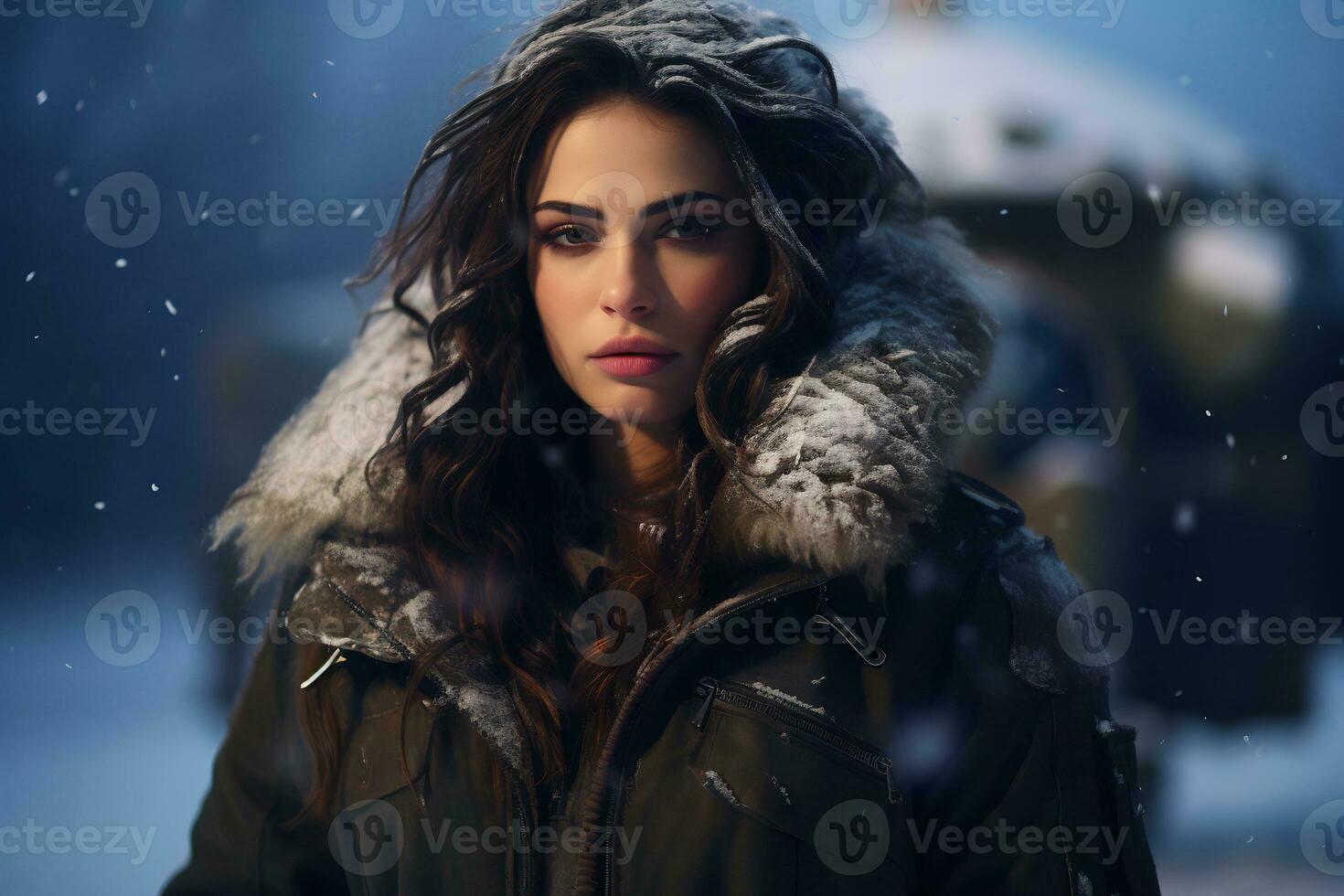 Beautiful pilot girl Generative AI photo