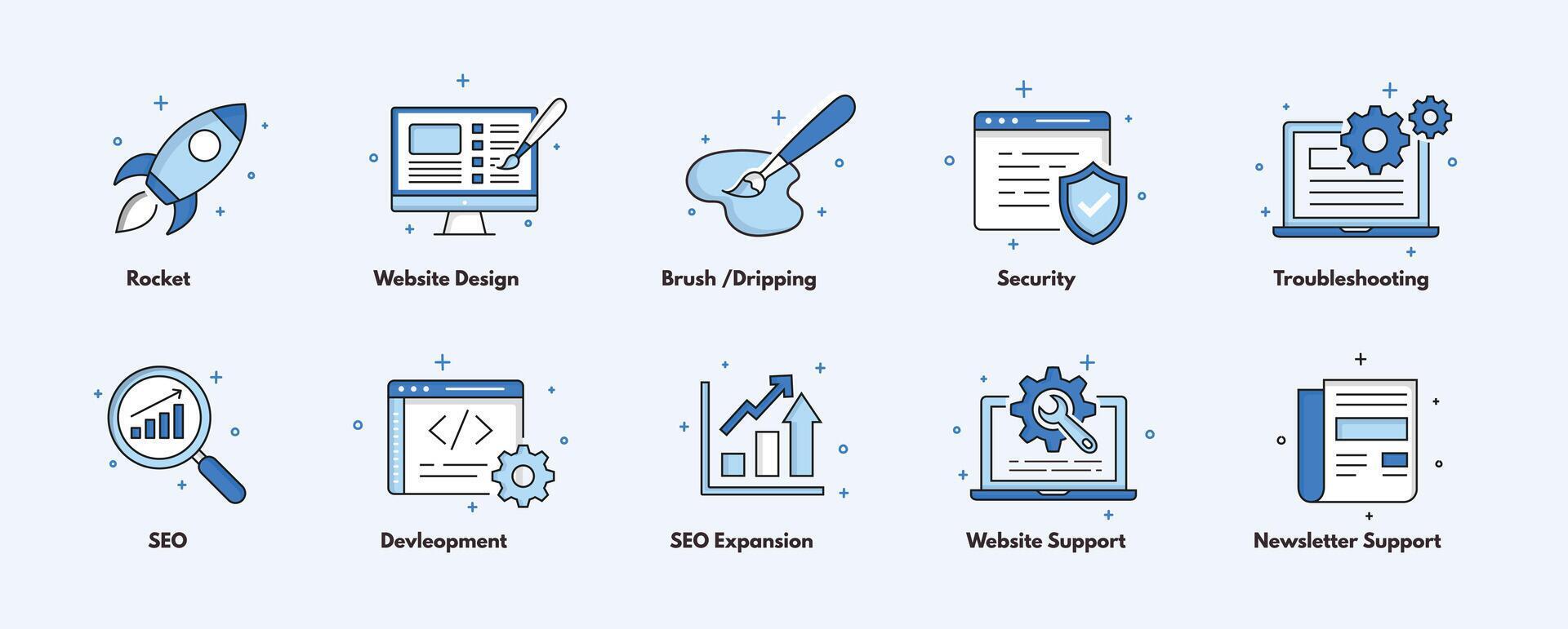 Digital Marketing Essentials, designed to represent various aspects of digital marketing and web
