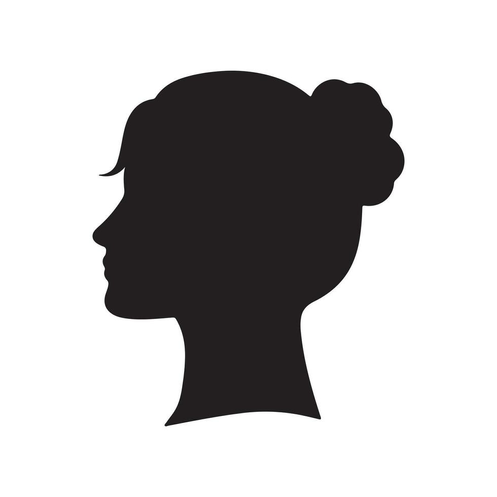 black silhouette of a head with thick outline side view isolated vector
