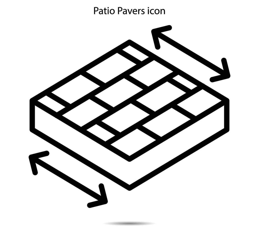 patio adoquines icono vector