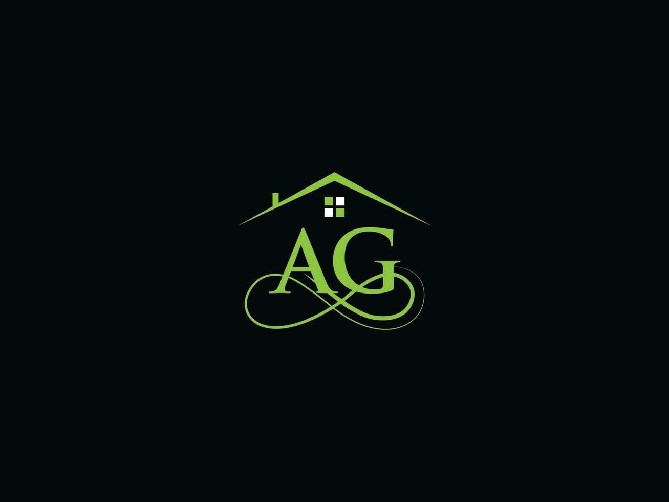 Abstract Ag Logo Letter, building AG Luxury Real Estate Logo For Business vector