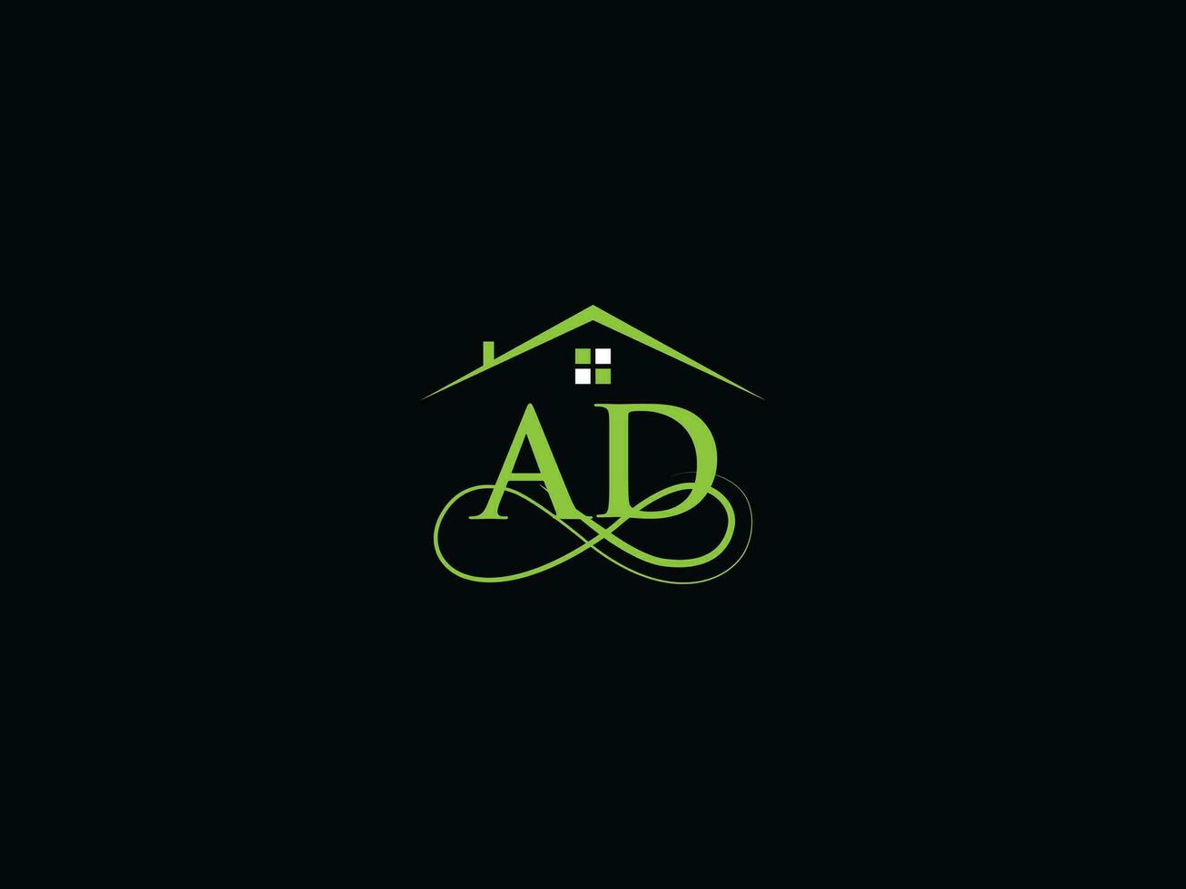 Abstract Ad Logo Letter, building AD Luxury Real Estate Logo For Business vector