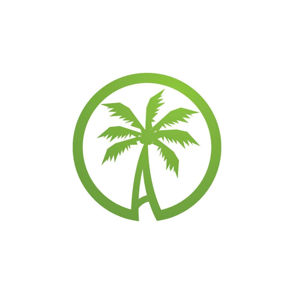 Palm tree summer logo template vector