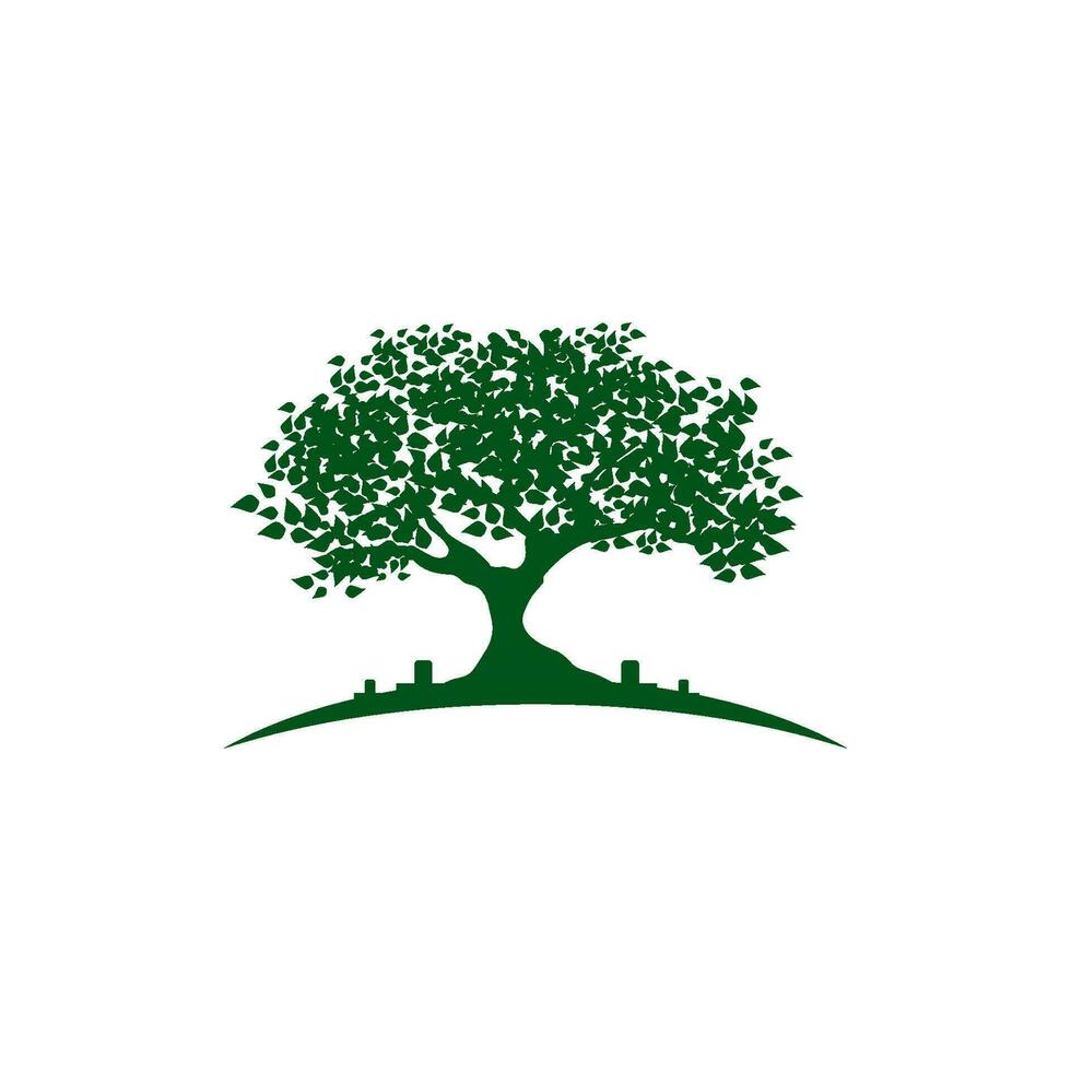 Logos of green Tree leaf ecology vector