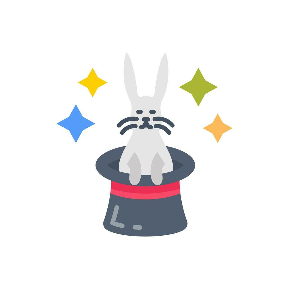 Conejo en sombrero icono en vector. ilustración vector