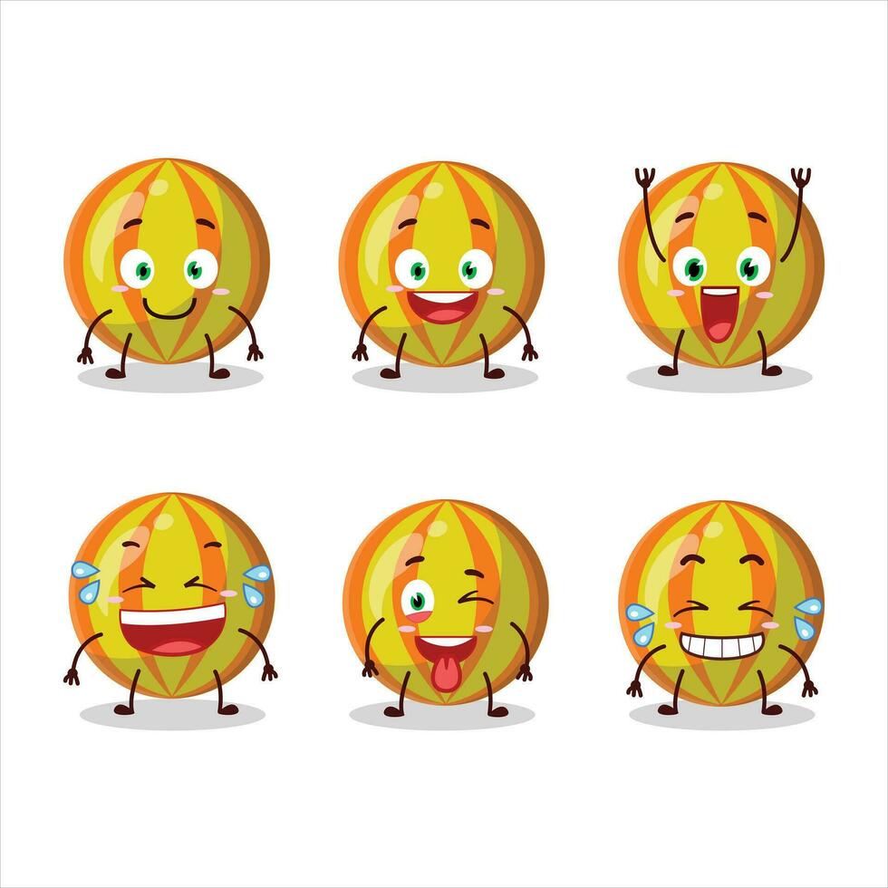 Cartoon character of yellow candy with smile expression vector
