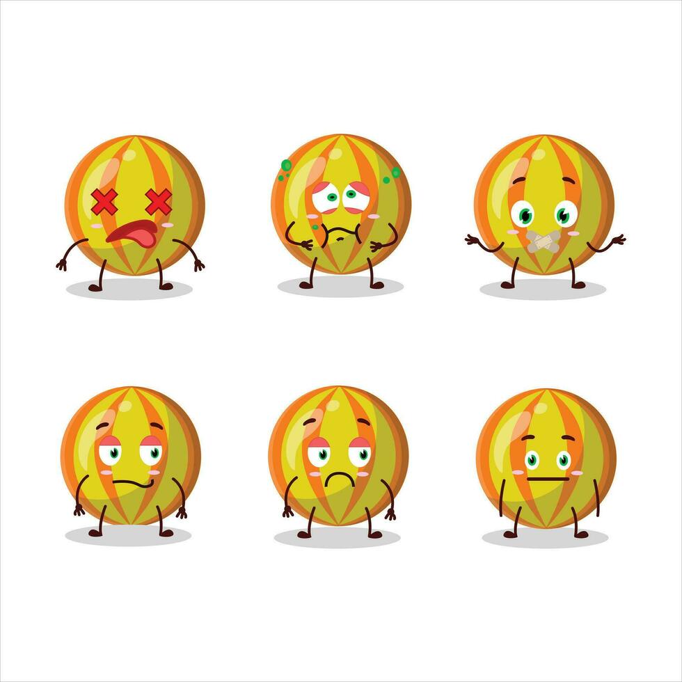 Yellow candy cartoon character with nope expression vector