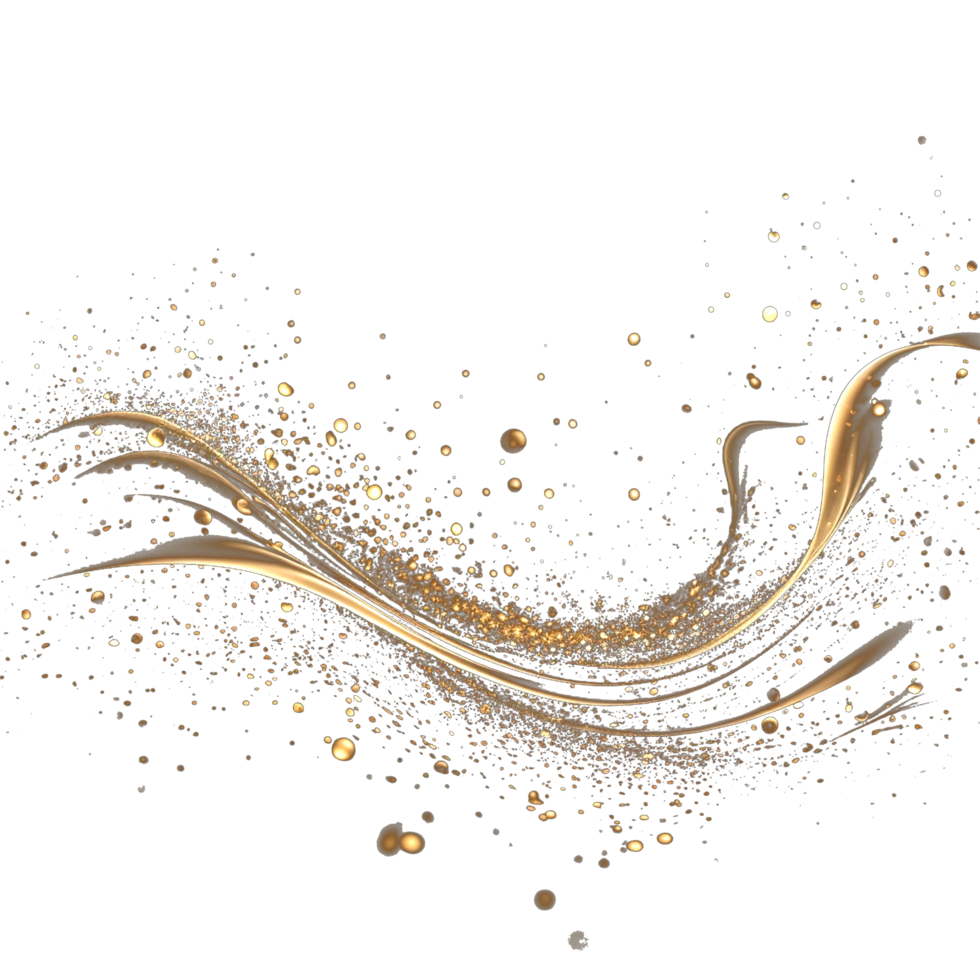 Glowing golden wave particles png