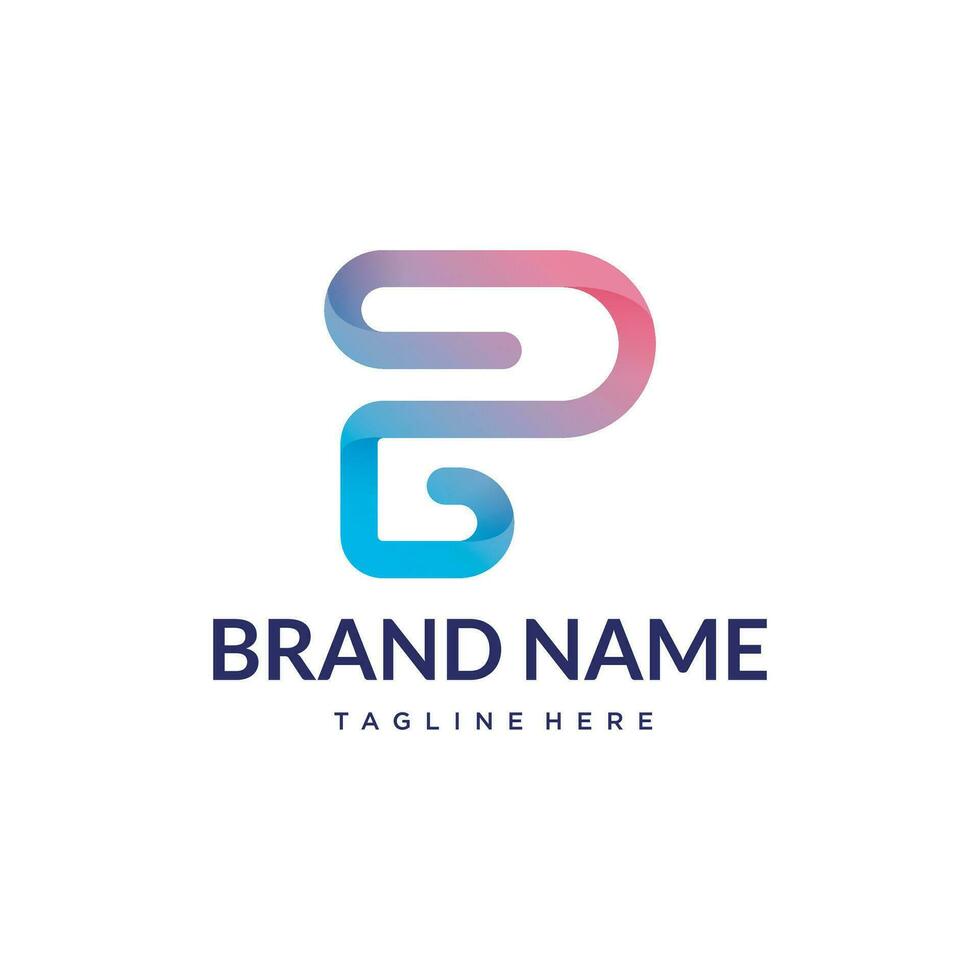 B abstract gradient letter logo vector