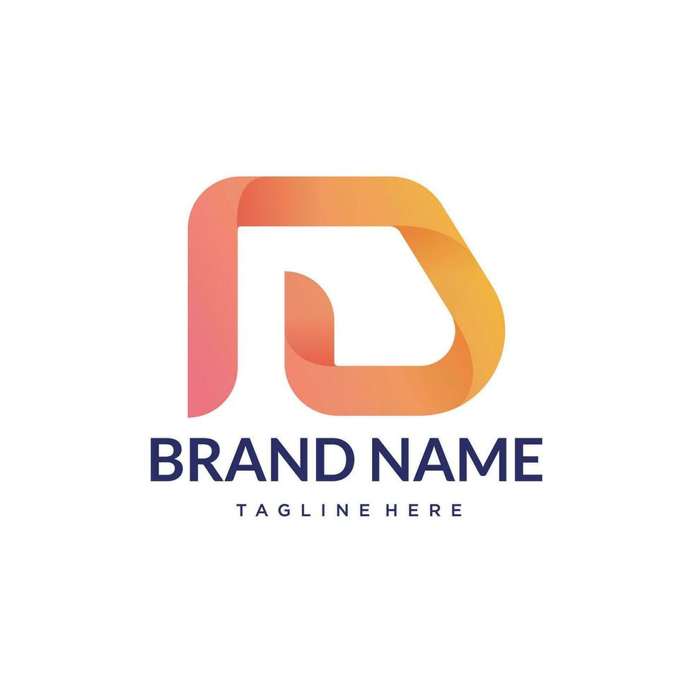D abstract letter logo vector