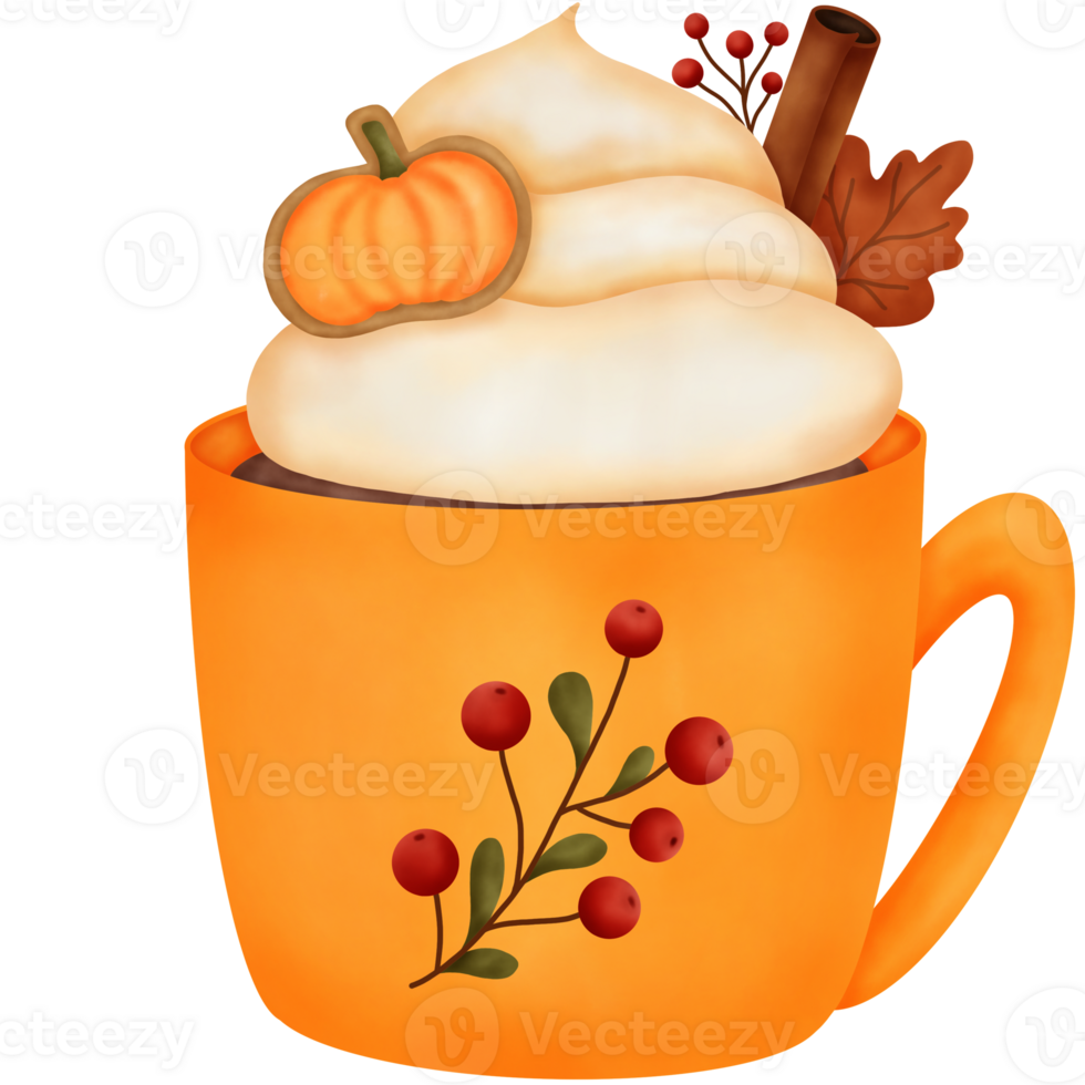 autunno bevanda o acquerello zucca Spezia bevanda png