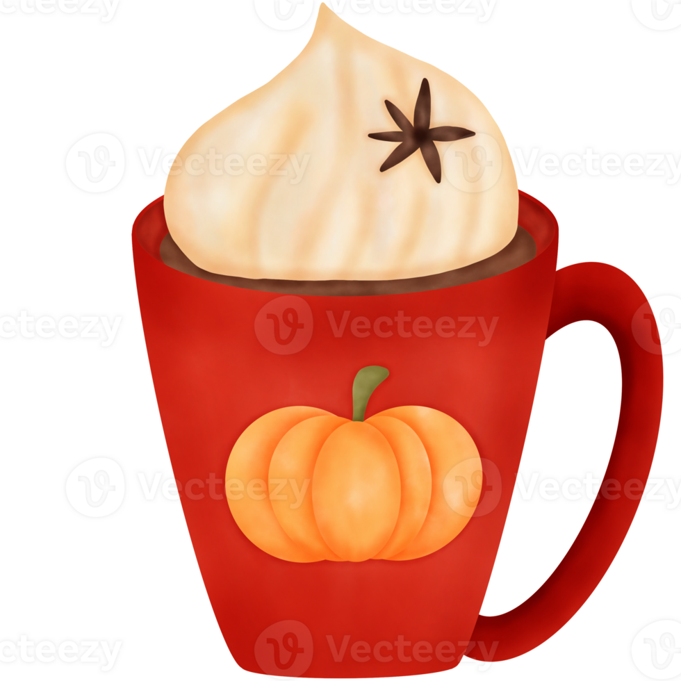 Autumn Drink or Watercolor Pumpkin Spice Drink png