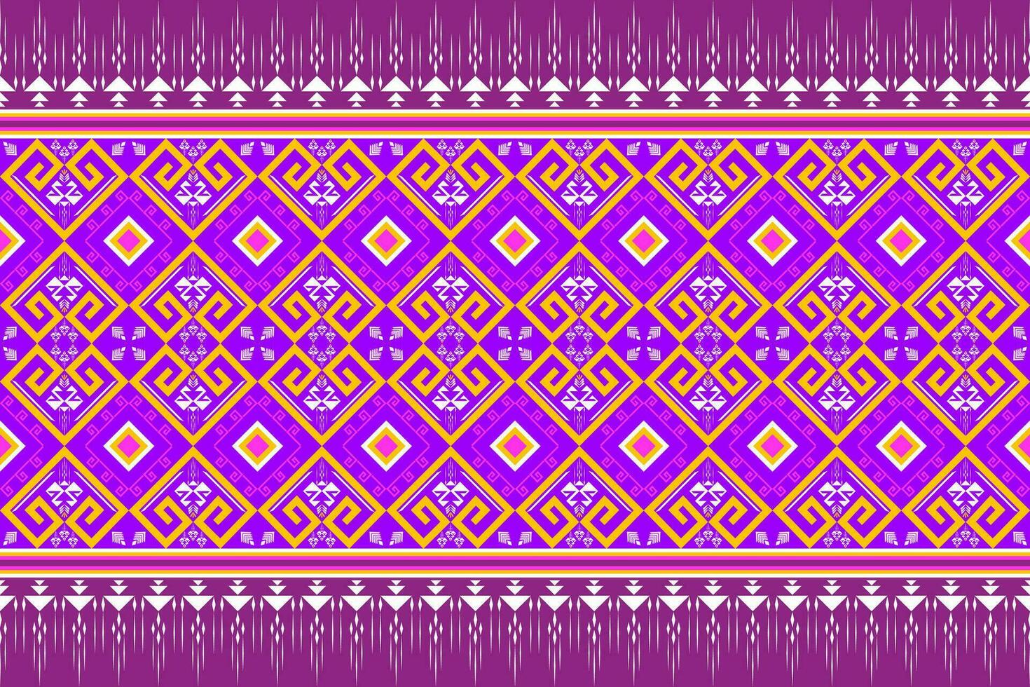 Geometric ethnic pattern traditional Design for background, carpet, wallpaper, clothing, wrapping, Batik, fabric, Vector illustration embroidery style.