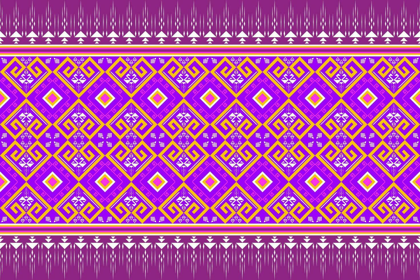 Geometric ethnic pattern traditional Design for background, carpet, wallpaper, clothing, wrapping, Batik, fabric, Vector illustration embroidery style.