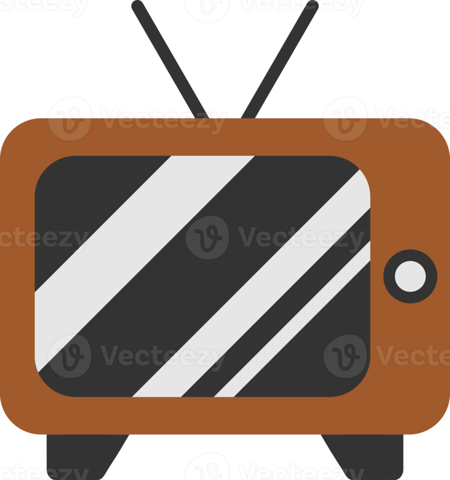 vintage television tv screen with play sign icon png