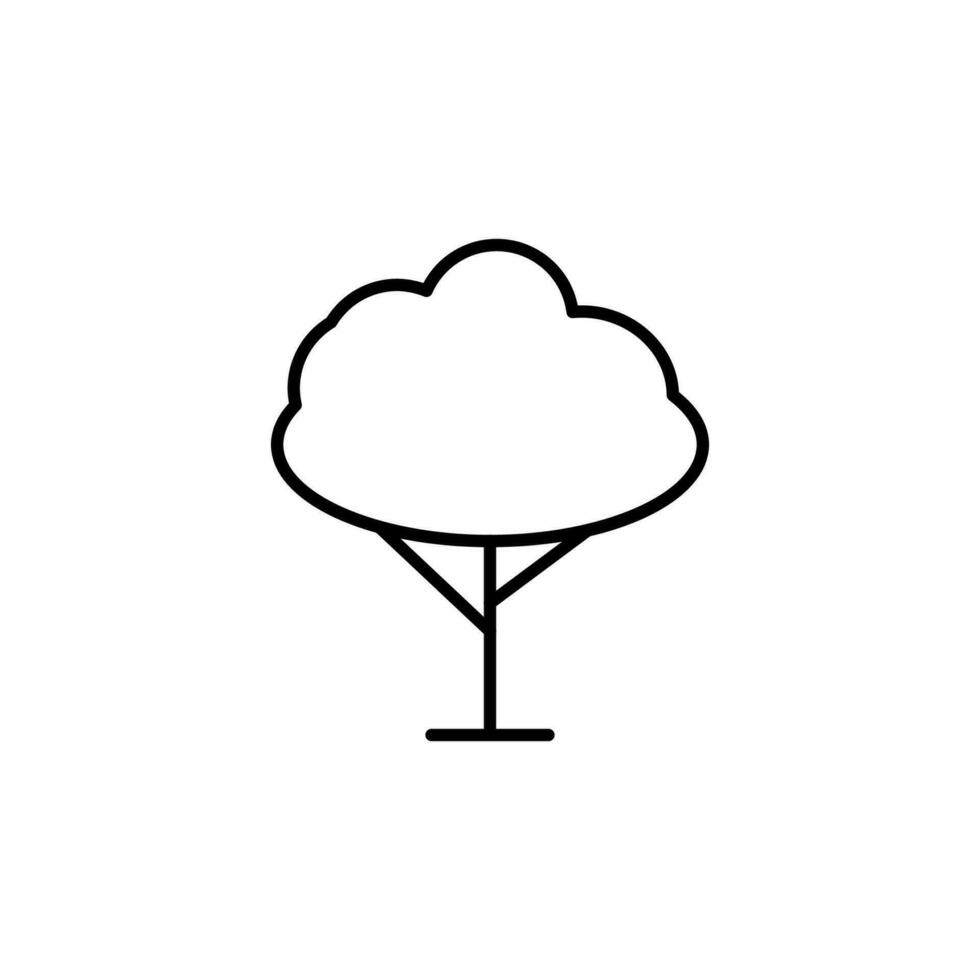 Deciduous wood Monoline Symbol. Perfect for design, infographics, web sites, apps. vector