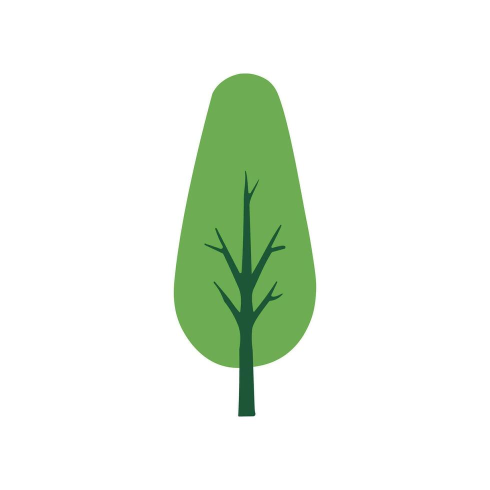Green Tree Flat Icon for websites, apps, banners. Suitable for infographics, books, banners and other designs vector