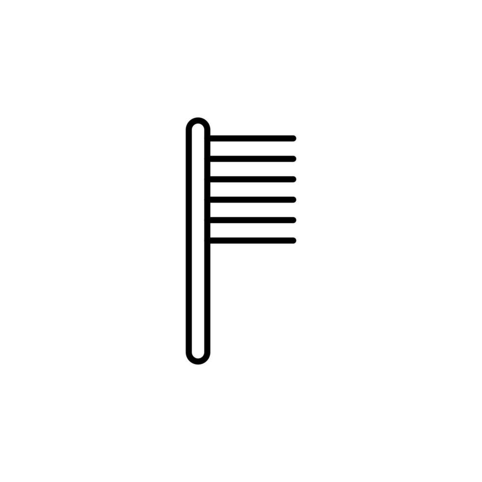 Comb Vector Line Symbol. Perfect for web sites, books, stores, shops. Editable stroke in minimalistic outline style