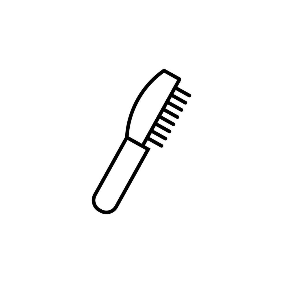 Brush for Hair Simple Outline Sign for Adverts. Perfect for web sites, books, stores, shops. Editable stroke in minimalistic outline style vector