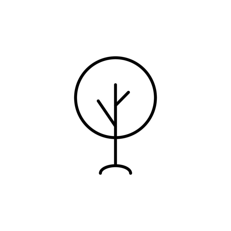 Deciduous tree Icon Drawn with thin Line. Perfect for design, infographics, web sites, apps. vector