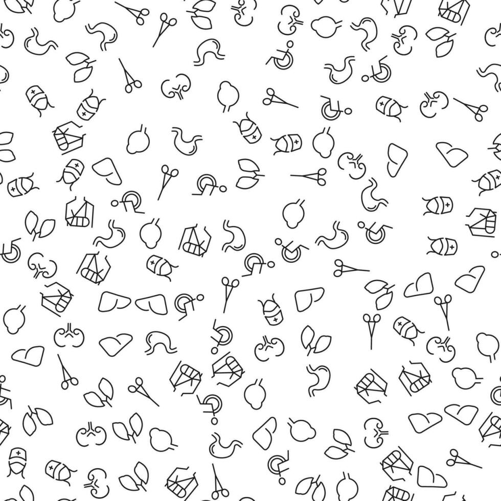 Eye, Liver, Kidneys, Surgery Seamless Pattern for printing, wrapping, design, sites, shops, apps vector