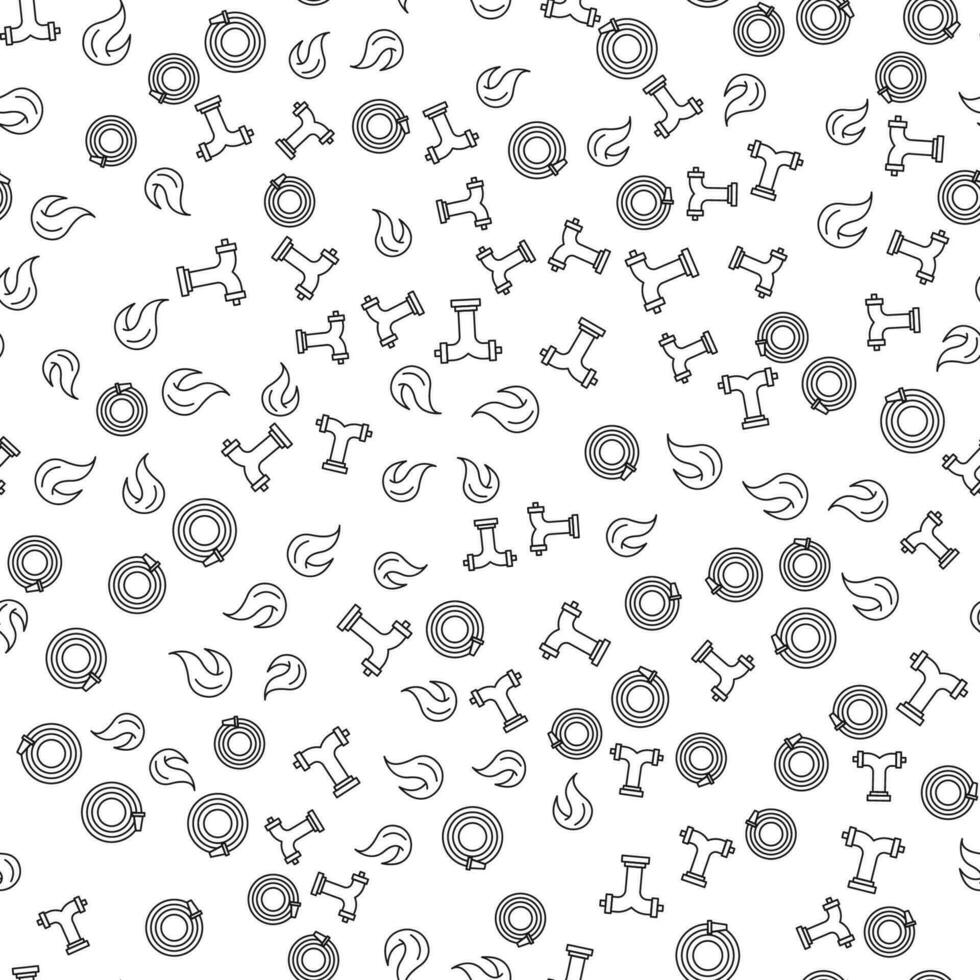 Water, Fire hose, Fire Hydrant Vector Seamless Pattern for websites, wrapping, printing backgrounds and other purposes