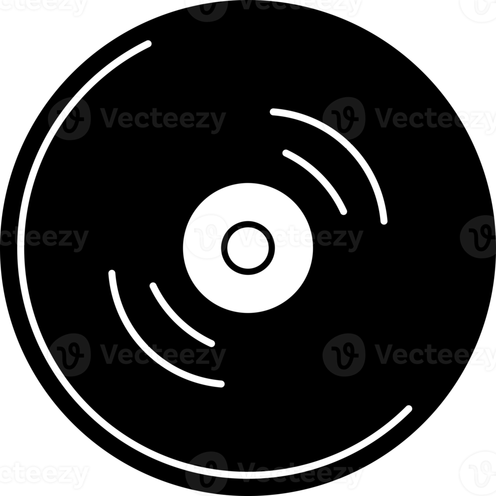 Black vinyl record musical icon png