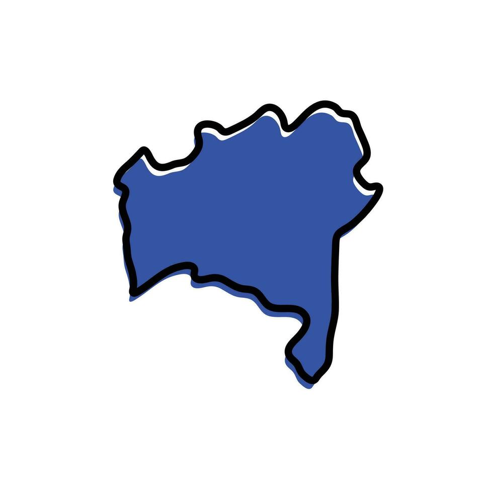 State of Bahia map vector illustration. Brazil state map.
