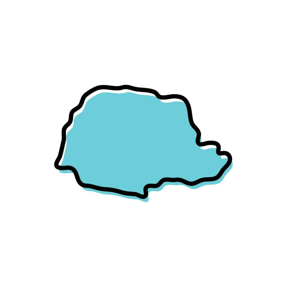 State of Parana map vector illustration. Brazil state map.