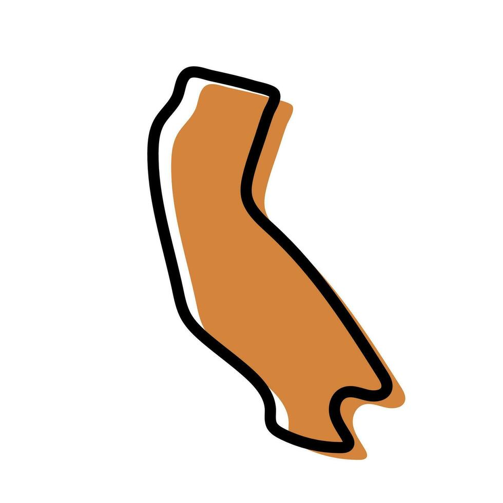 California map vector illustration. USA state map.