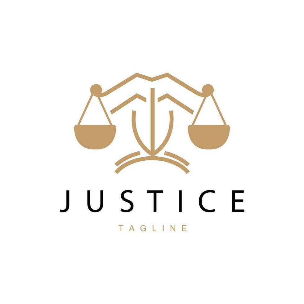 Legal Justice Scales Logo Design With Simple Line Model For Company Brands vector